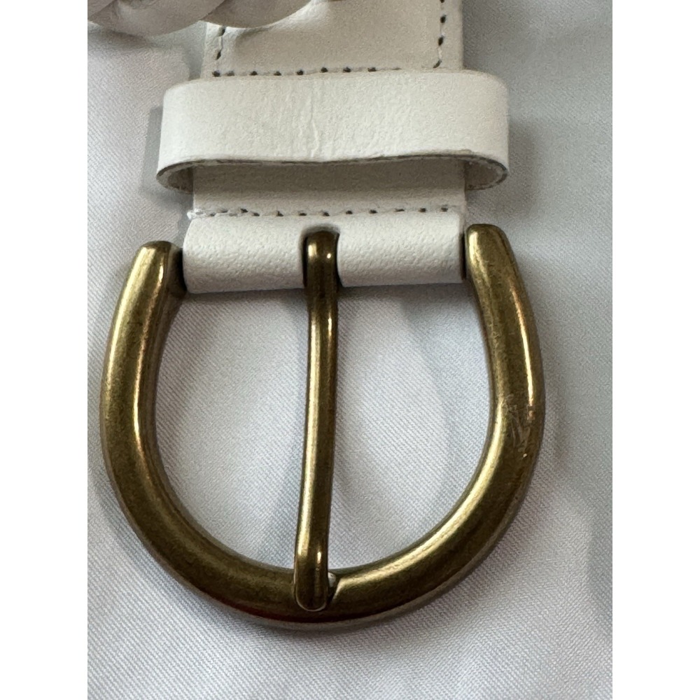 Lucky Brand Womens Small White Braided Leather Belt - Picture 3 of 5
